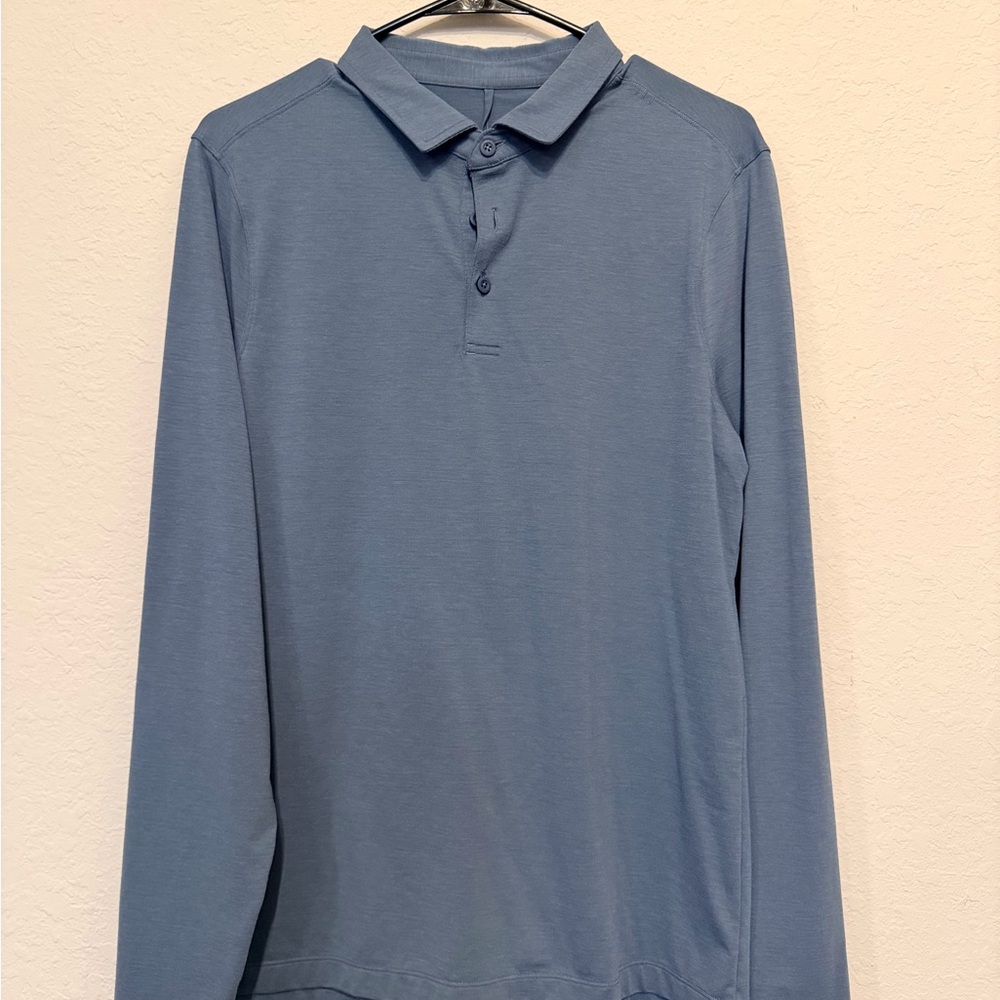 Lululemon Evolution Long Sleeve Polo Steele Blue Medium